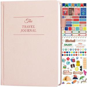 Lankaiva Travel Journal for Women & Men - Budget Travel Planner Notebook for 6 Trips Organizer- Travel Scrapbook to Record Memories and Adventures - Gifts for People Who Travel, Pink