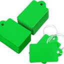 Uniclife 200 Pcs Price Tags with String Attached 1 3/8" x 7/8" Writable Green Hang Tags String Tag for Pricing Clothing Jewelry Price Display Labels Blank Merchandise Marking Paper Tag