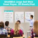 Lined Sticky Easel Pad, 25 in x 30 in,Flip Chart Paper,Sticky Chart Paper for Teachers, Large Self-Stick Easel Paper,Super Sticky & Bleed-Resistant,30 Sheets/Pad,2 Pads