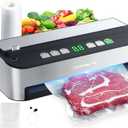 Vacuum Sealer Machine, Beelicious 85KPA Fully Automatic 8-IN-1 Food Sealer with Bags Storage, Moist Mode and Air Suction Hose | Digital Countdown | Sous VideBuild-in Cutter (A-stainless Steel + Green)