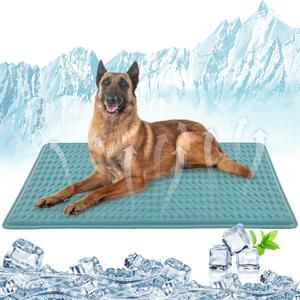 Extra Large Dog Cooling Mat,4523 in Thicken & Comfortable Cooling Mat for Extral Large Dogs,Silicone Anti-Slip and Foldable,Ice Cool Fabric,Suitable for On Indoor& Outdoor Floor, Car Seat (Blue)