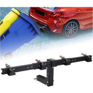 Dual Trash Can Hauler Hitch, Adjustable Wheeled Garbage Can Towing Trailer Hitch, Trash Can Transporter Hauling Hitch for Truck//ATV/UTV/Lawn Tractors/Trailer with 2" Hitch Receiver (black)