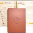 ADHD Planner- Large format 8.5 x 11 for Neurodivergent Minds: Undated Daily, Weekly, Monthly Organizer for Adults, Women, Teens, ADHD Student Organizer with Snap-In Dry-Erase Tool, Vegan Leather, Chocolate Mousse Pantone Color