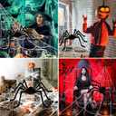 3 x Halloween Decorations Big Giant Spider 4.9 Ft Black Soft Hairy Scary Spider Fake Large Pops for Halloween Outdoor Yard Party