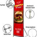 Anley Adjustable X Banner Stand with Travel Bag - Fits Any Banner Size from 23" X 63" to 35" X 78" - Portable Retractable Stand for Business, Trade Shows, Events, and Displays (Banner Not Included)