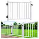 Egadis 4 ft. W Aluminum Deck Gate Kit for 36". H Railing, Cuttable White Textured AAMA2604 Powder-Coat Finish Outdoor Gate Kit with Latch and Auto-Closing Hinge for Deck, Patio, Garden, Yard, Porch