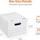 Amazon Basics Storage/Filing Boxes with Lift-Off Lid, Letter/Legal Size, Collapsible, Tape-Free Assembly, White, 16.2" L x 12.5" W x 10.5" H, 20-Pack