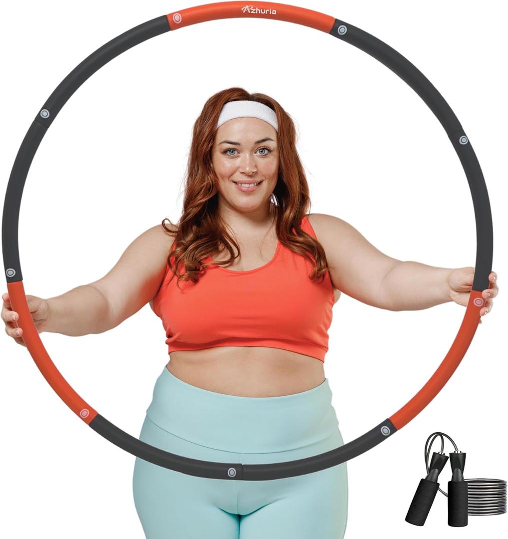 Weighted Hula Hoop Plus Size | 3.2lb Weight, 43in Diameter | Extra Large Hula Hoop for Adults Weight Loss | Easy to Spin, Soft Padding | Exercise Hoop for Beginners & Advanced Hoopers