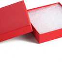 Magicool 96 Pack 3.5x3.5x1 Inch Red Modern Rectangular Jewelry Boxes with Lift-Off Lids, Perfect for Earring, Bracelet, Brooch, Necklace, Ring, Coin, DIY Gift Packaging