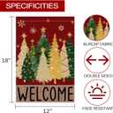 3 x Merry Christmas Garden Flag, Christmas Trees Yard Flag 12x18 Double Sided Red Outdoor Decorations, Winter Trees Holiday Decor Welcome Burlap Garden Flag Rustic Outdoor Farmhouse Xmas for Porch Yard