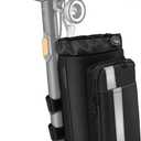 FINPAC Cup Holder for Bike, Universal Water Bottle Holder with Phone Pockets for Stroller Walker Golf Cart Rollator and Scooter, Outdoor, Biking - Black