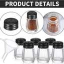 Potchen 0.5 oz Small Salt and Pepper Shakers with Funnels Clear Mini Glass Seasoning Jars Bulk Tiny Spice Glass for Wedding Party Restaurant Home Kitchen Travel Camp