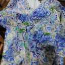 Adrianna Papell Women's Long Printed Gown (12, Blue Multi)