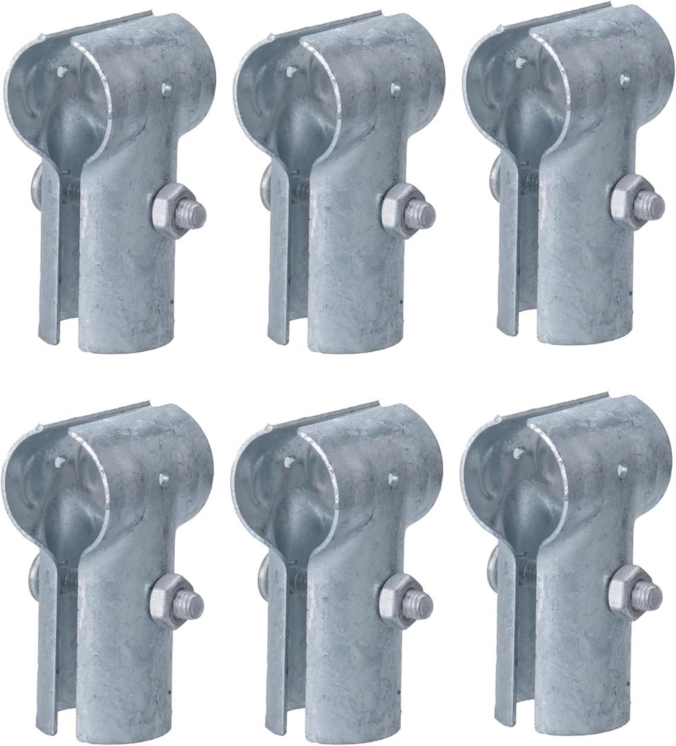 Fence T Clamp Galvanized Steel End Rail Clamps 1-3/8" x 1-3/8" (Set of 6)