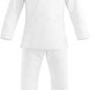 Delmont Kids Jiu Jitsu Gi BJJ Uniform for Boys & Girls (Gi Only) Breathable Karate Gi (K1, White)