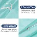Duvet Cover King Size Set - Extra Soft King Duvet Cover 104" x 90" with 2 Pillow Shams - Hotel Luxury, Easy Care & Fade Free w/ Zipper Closures & Ties - All Season, Comfy, Cozy & Breathable (Spa Blue)