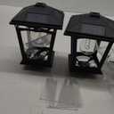 Solar Wall Lantern Outdoor, 2 Pack Hanging Solar Lights with 4 Solar Panels, Anti-Rust Waterproof Hanging Solar Lanterns, Decorative for Porch Fence Garden Warm White