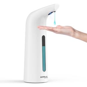 Automatic Soap Dispenser Touchless,400ML Hand & Dish Countertop Electric Liquid Rechargeable Dispenser with Sensor,Modern 4 Gear Adjustable Waterproof Kitchen Auto Soap PumpWhite