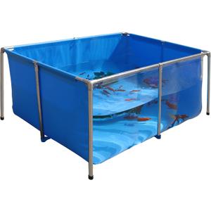 PVC KOI Aquarium Tank, Temporary Fish Tank with Clear Viewing Panel, KOI/Goldfish Pond with 304SS Frame & Drain Valve(47.3" L*31.5" W*23.6" H, About 135Gal Water Capacity PVC KOI Aquarium Tank, Temporary Fish Tank with Clear Viewing Panel, KOI/Goldfish Pond with 304SS Frame & Drain Valve(47.3" L*31.5" W*23.6" H, About 135Gal Water Capacity