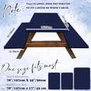 Irenare 3 Pcs Picnic Table and Bench Fitted Tablecloth Cover for 6 Ft Table 30 x 72 Inch Vinyl Fitted Elastic Edges Waterproof Wipeable Tablecloth for Indoor Outdoor Picnics Patio Camping (Navy Blue)