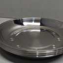 WUWEOT 10 Pack Stainless Steel Dinner Plates, 10" Round Kitchen Metal Dish Plates, Rust-Proof Camping Serving Plates for BBQ, Snack, Salad, Appetizer, Fruit, Cookies