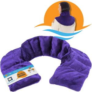 SunnyBay Microwave Heating Pad, Microwavable Heated Neck and Shoulder Wrap with Extra Coverage for Upper Back Pain Relief, Odorless Weighted Dual Purpose Cape for Moist Hot or Cold Therapy, Purple