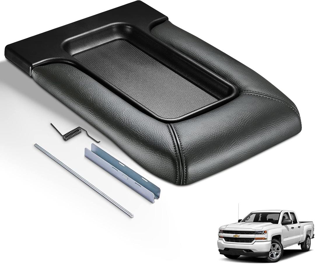 BDFHYK Center Console Lid Replacement Kit Compatible with Cadillac Compatible with Chevrolet and Escalade Avalanche Silverado Suburban Tahoe Sierra Yukon Yukon XL & 924-811 19127364 19127365 19127366 (Dark Grey)