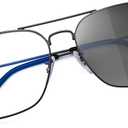 JM Aviator Blue Light Blocking Computer Glasses, Square Eye Protect Video Eyeglasses Anti Glare Men Women (Gunmetal Frame / Clear Into Grey Lens)