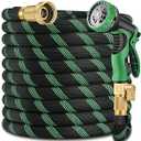 150 ft Garden Hose  2025 New Upgraded Flexible Water Hose  Ultra Lightweight Kinkfree Car Washing Pipe with 10 Function Sprayer and 3/4" Solid Brass Fittings  Durable,Leak proof Garden Hoses