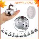 Breling Disco Pumpkins Garland for Mantle 8.2ft Glitter Pumpkins Garland for Thanksgiving, Silver Disco Table Decor Retro 70s 80s Theme Decor Mini Artificial Craft for Autumn Indoor Outdoor Decoration