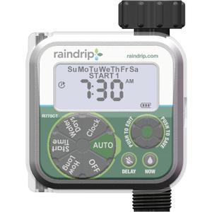 Raindrip Digital Hose-End Automatic Water Timer, Connects to Garden Faucets and Hose Bibbs, with Back-Lit LCD Screen for Drip Irrigation, Garden, Self-Watering, Grey