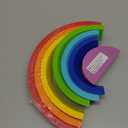 Coogam Wooden Rainbow Stacker Nesting Puzzle Blocks - Tunnel Stacking Game Building Creative Color Shape Matching Jigsaw Learning Toy Set Board Early Development for Kids Boy Girl