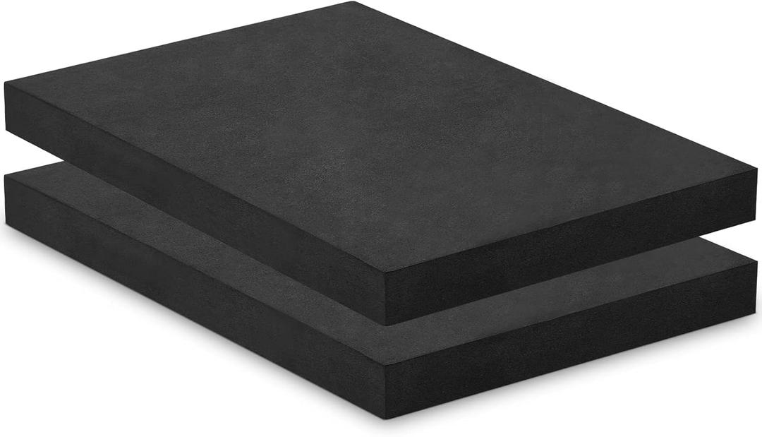 Amylove 2 Pcs Thermoform Molding Foam Sheet, 12 x 8 x 1 Inch, Black Press Thermoform Sheet for Holster and Sheath Making DIY Crafts Board Molding Sheath