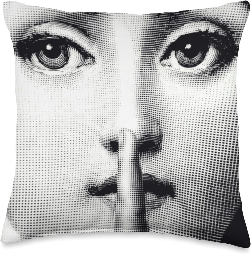 Fornasetti, Shut up Throw Pillow (16x16)
