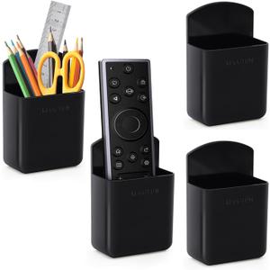 Remote Control Holder Wall Mount, TV Remote Organizer, Marker and Tool Holder for Whiteboard Refrigerators Carport (3M Self-Adhesive, 4PCS)