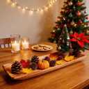 22.8" Extra Large Wooden Cedar Bowl for Keys Fruit Decorative Bowl Big Wooden Dough Bowl Tray for Decor Candy Dish Centerpieces for Coffee Table Tray Key Tray Holder Hand Carved for Entryway