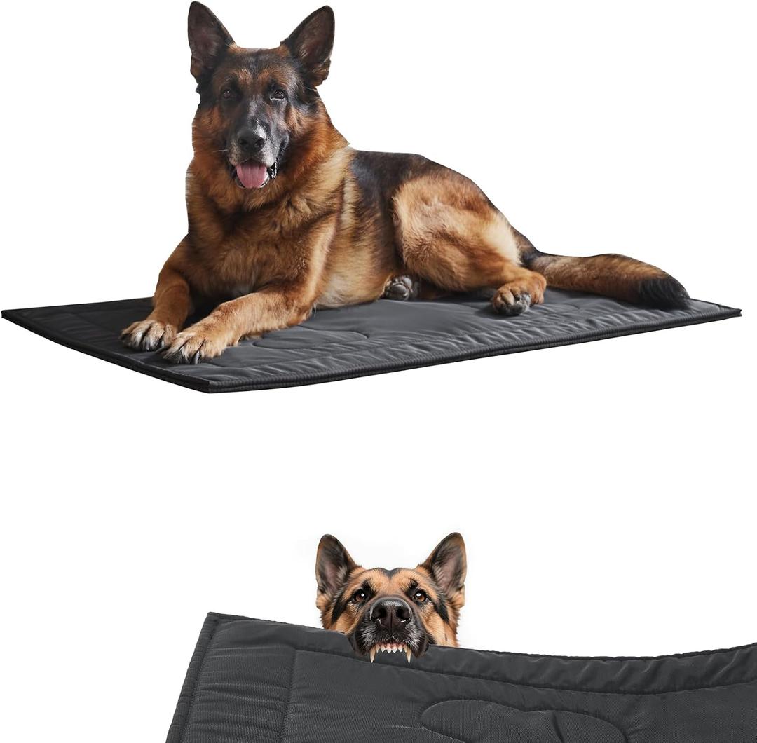 Chew Proof Dog Crate Pad - Indestructible Durable Dog Bed for Aggressive Chewers, Machine Washable & Waterproof Indoor Outdoor Tough Kennel Pad for Large Dogs (Large (28"x41"))