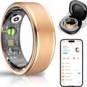 Sovng Smart Ring with Sleep Monitor for Women Men, Fitness Tracker with Heart Rate, Blood Oxygen, Steps, IP68 Waterproof Smart Rings, 5-7 Days Battery Life for iOS Android, No App Fee（Black, 7）