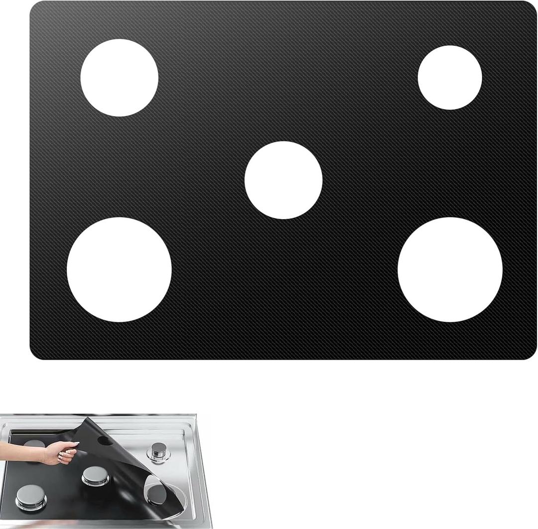 Stove Top Protector Compatible with Whirlpool Gas Stove WFG540H0ES/0/1 WFG540H0EB0/1 WFG540H0EH0/1 WFG540H0EE0/1 WFG540H0EW0/1, Washable & Reusable 0.5mm Gas Stove Protectors 5 Burners