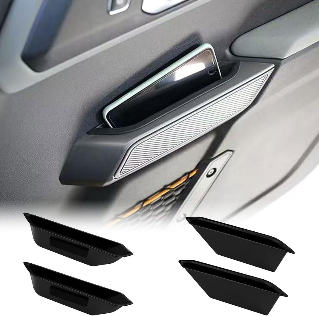 Xaido 4 Door Handle Storage Box Compatible with Ford Bronco 2021-2025 2026 Accessories, Front and Rear Door Grab Handle Storage tray, ABS Plastic, 4PCS (Not for Sport Model)