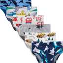 Boboking 100% Cotton Little Boys Briefs Soft Dinosaur Truck Toddler Underwear (6)