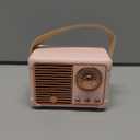 Retro Bluetooth Speaker, Wireless Mini Portable Speakers Vintage Radio Support USB/TF Card/AUX, Cute Bluetooth Speaker for Kitchen Desk Bedroom Office, Birthday Gifts for Women Teenage, Pink