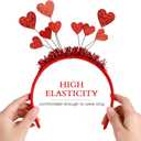 Beaupretty Heart Headband with 9 Sequin Red Love- shaped Heart Hair Hoops Party Hair Accessoires for Holiday Festival Wedding (1 Count (Pack of 1))