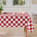 Ohocut Checkered Table Cloth, Classic Checkerboard Tablecloth for Picnic, Party, Dinner Table Cover, Waterproof Washable Wrinkle Resistant (Red, 55''x71'' (Rectangle))