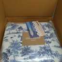 Eddie Bauer - Twin Comforter Set, Reversible Bedding with Matching Sham, Buffalo Check Reverse, Dorm Essentials (Vintage Forest Toile Blue)