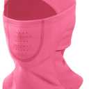 Breathable Kids Balaclava Ski Mask, Winter Warm Face Mask for Boys Girls Fleece Neck Warmer for Cold Weather (Rose Pink)