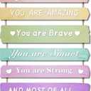 Pink Room Decor for Teen Girls Aesthetic, Cute Bedroom Wall Decor for Baby Girl, Boho Rainbow Wall Art Signs, Trendy Stuff Decorations for Kids Nursery Bed Room Dorm Classroom Bathroom