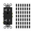 Micmi Decorator Receptacle Outlet, Standard Electrical Wall Tamper Resistant Decorative Receptacle, 20Amp 125 Volt, Grounding UL Listed (50Pack, Black, 20 Amp Outlet)