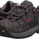KEEN Utility Women's Flint 2 Low Height Leather Steel Toe Work Shoes, Magnet/Rose, 8 Wide US