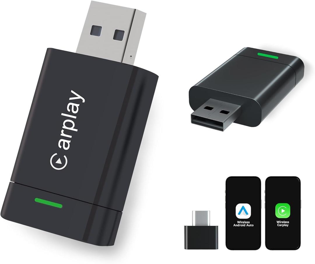 2026 Upgraded Wireless CarPlay Adapter for iPhone Mini Wired to Wireless Dongle, Fast 5.8GHz WiFi & Bluetooth Connection, Plug & Play, Universal for OEM Wired CarPlay Cars